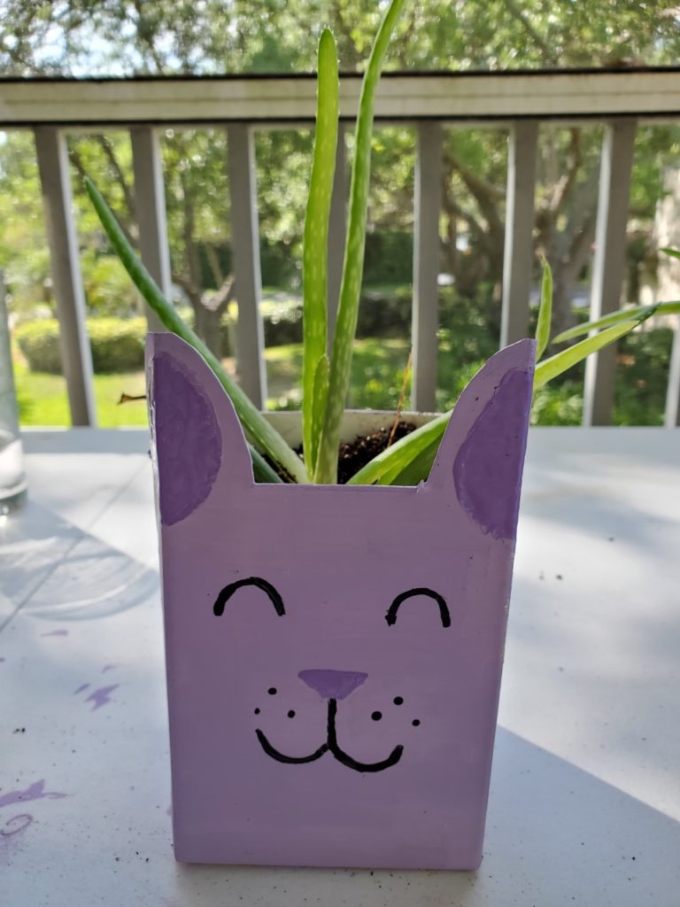 Upcycled planters: milk carton bunnies! | Naples Botanical Garden